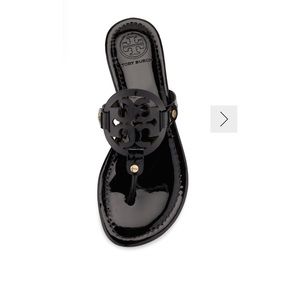 Tory Burch Black Patent Leather Miller Sandal